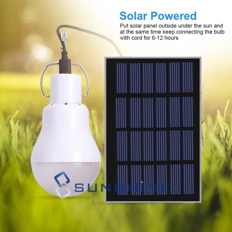 Great Choice Products Set Of 2 Solar Panel Powered Led Bulb Light Portable Outdoor Garden Camping Lamp