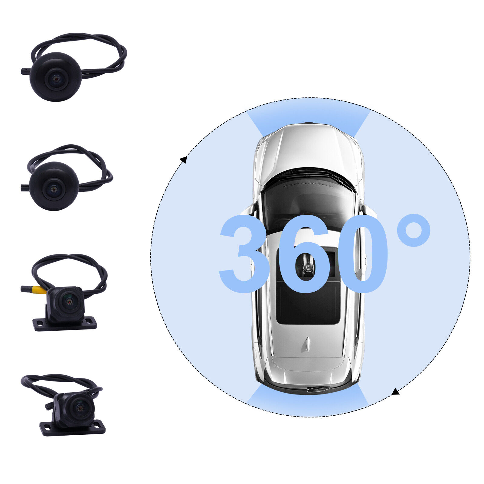 Great Choice Products 4-Camera 1080P Car Dvr Recording 360° Seamless Bird View Panoramic System Kits