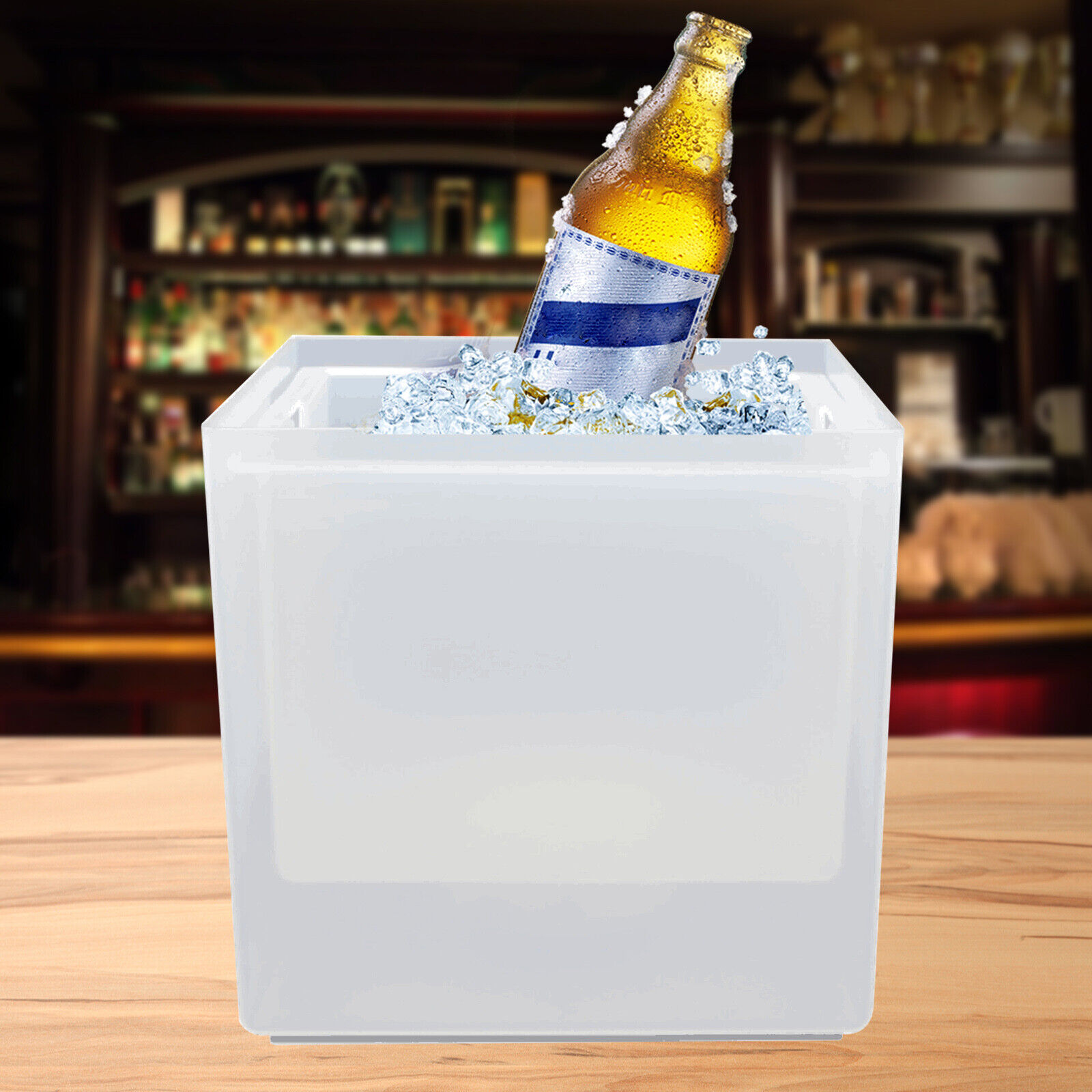 Great Choice Products Rgb Led Ice Cooler Bucket Beer Wine Drinks Box 3.5L Automatic Colour Changes Pp