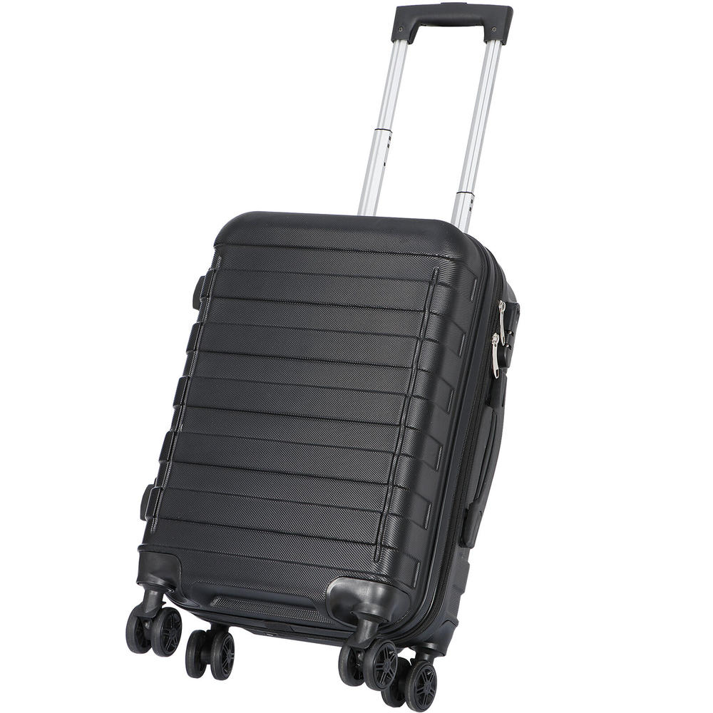 Great Choice Products Expandable Hardside Carry On Spinner Luggage Suitcase With 4 Wheels 21" Black