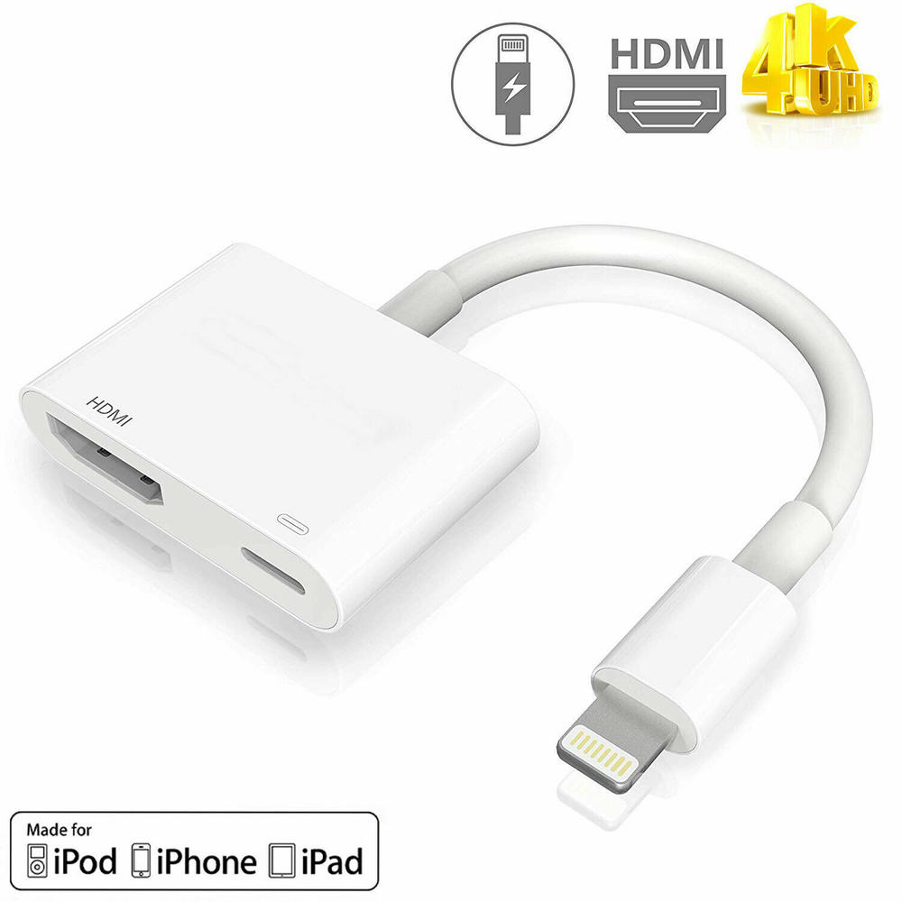 Great Choice Products Iphone To Tv Cable Apple 8 Pin To Hdmi 4K Ios14 Usb Charger Converter Xs Xr Max