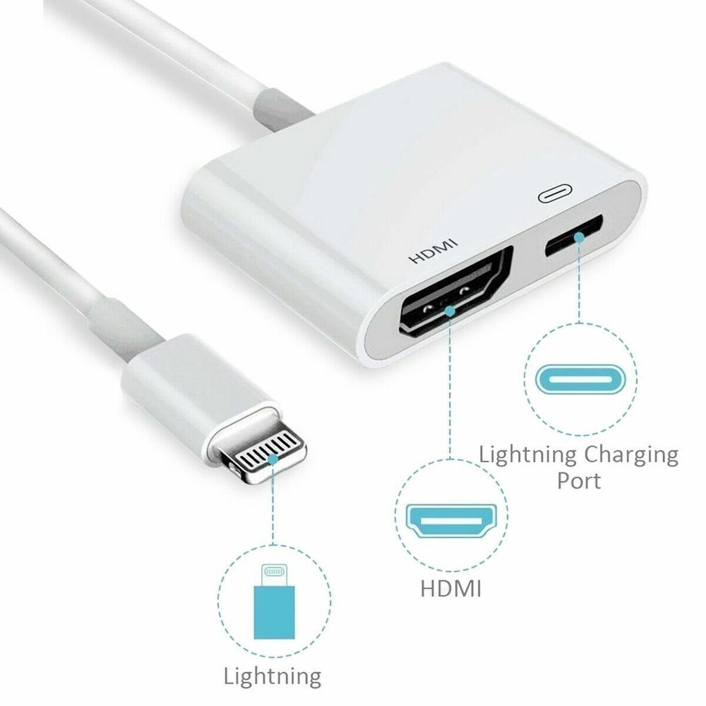 Great Choice Products Iphone To Tv Cable Apple 8 Pin To Hdmi 4K Ios14 Usb Charger Converter Xs Xr Max
