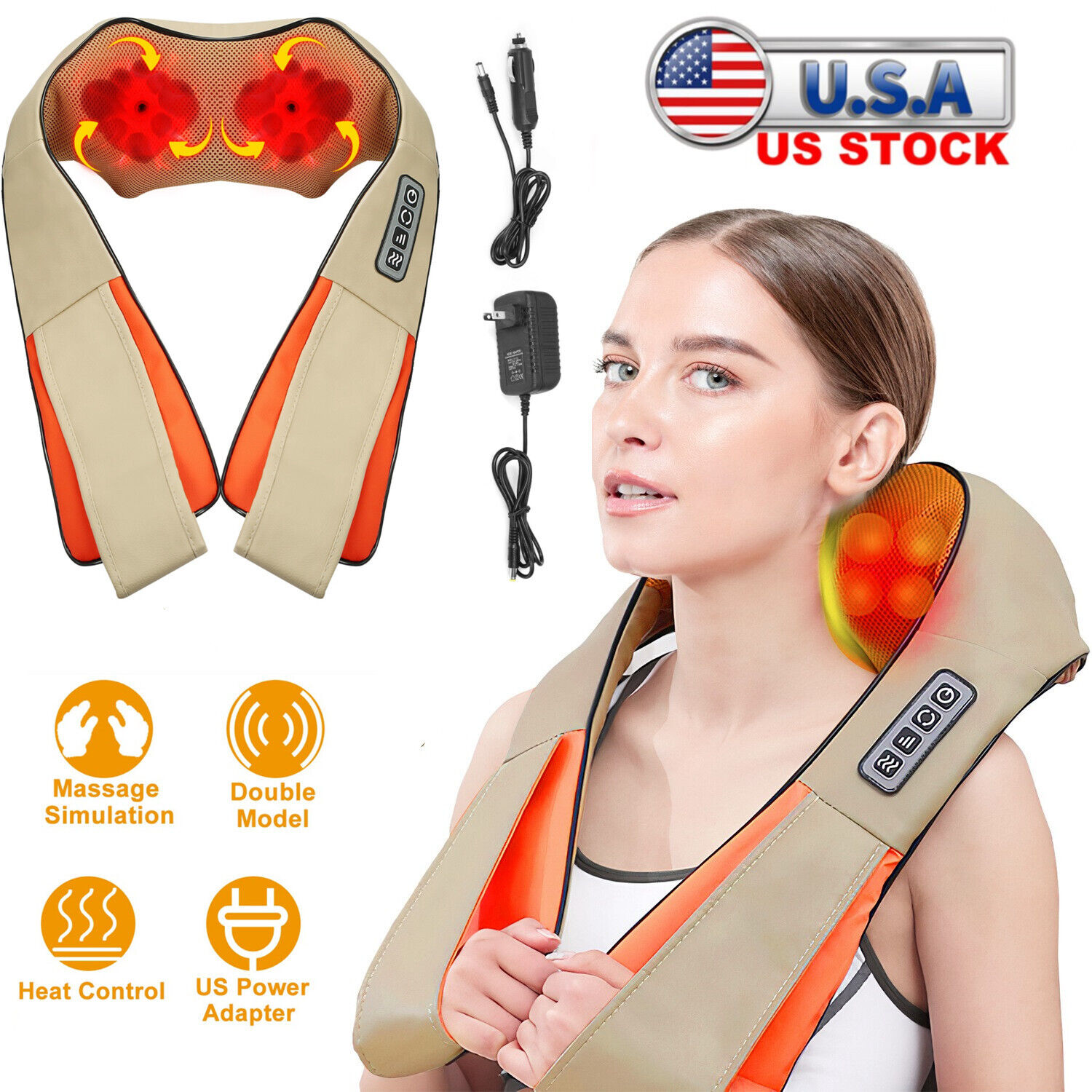Great Choice Products Shiatsu Massager With Heat Deep Kneading Massage  Pillow For Shoulder Neck & Back