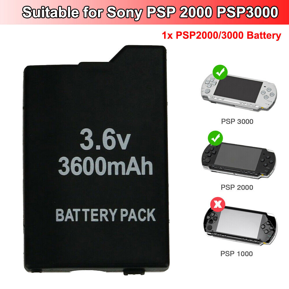 Great Choice Products Upgrade 3.6V 3600Mah Replacment Battery For Sony Psp 2000 2001 Psp 3000 3001