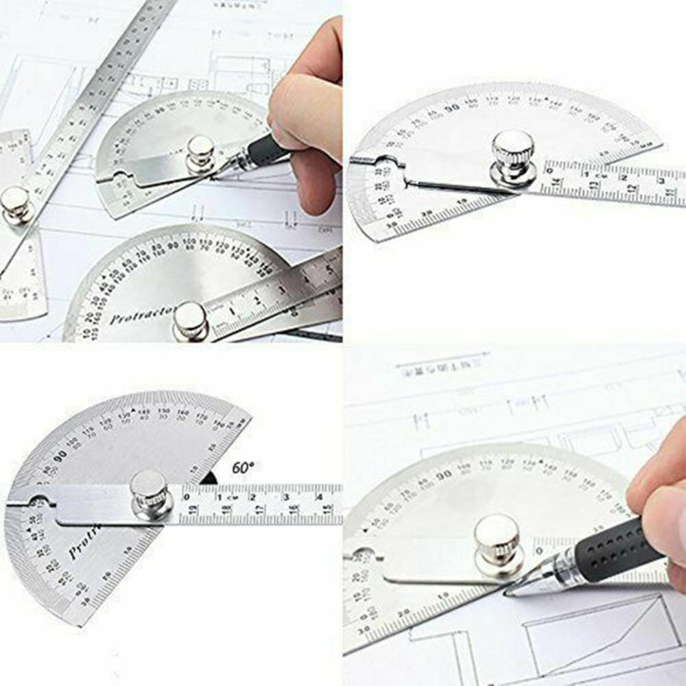 Great Choice Products Stainless Steel 180 Degree Protractor Angle ...