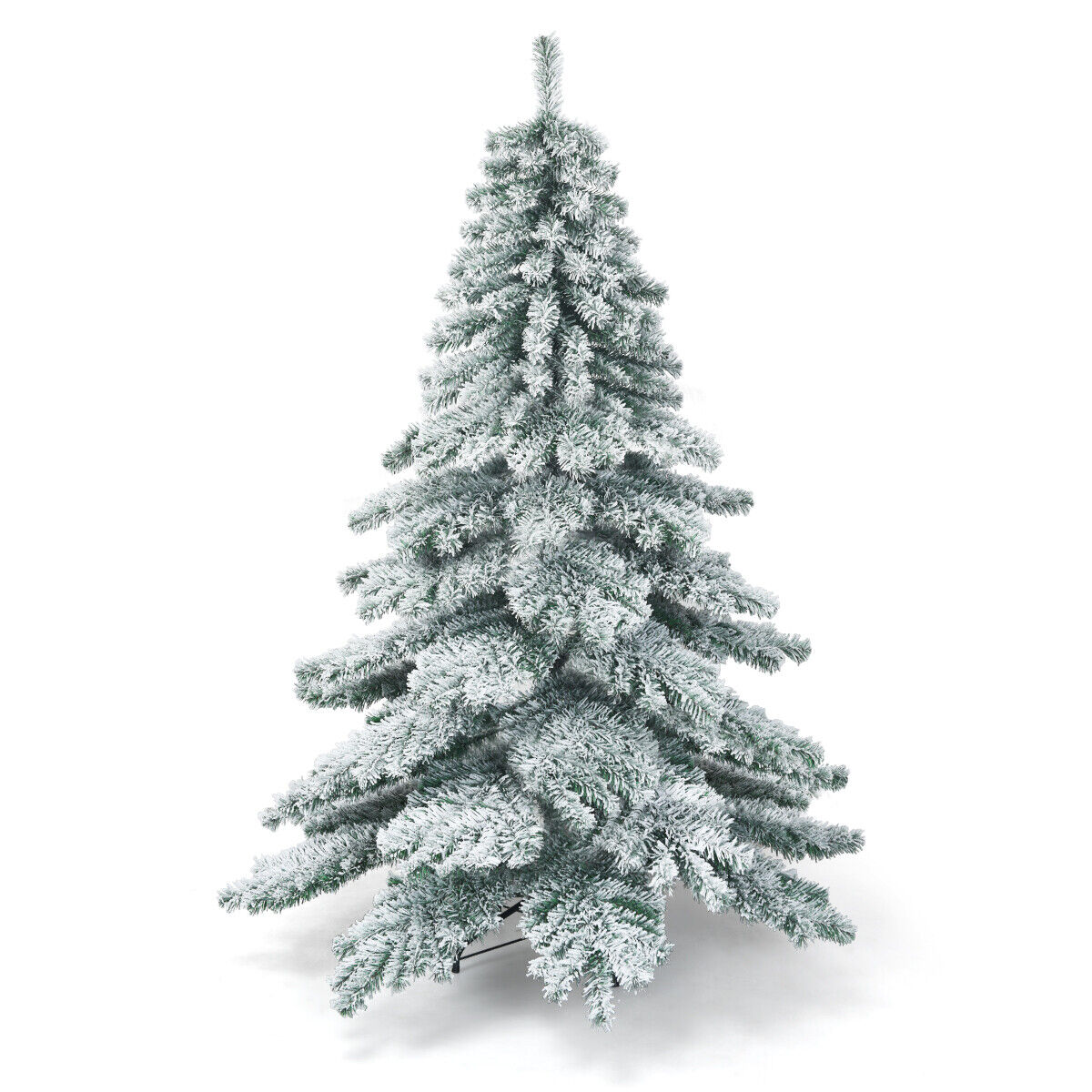 Great Choice Products 6Ft Snow Flocked Artificial Christmas Tree Pvc Hinged Alaskan Pine Tree Holiday