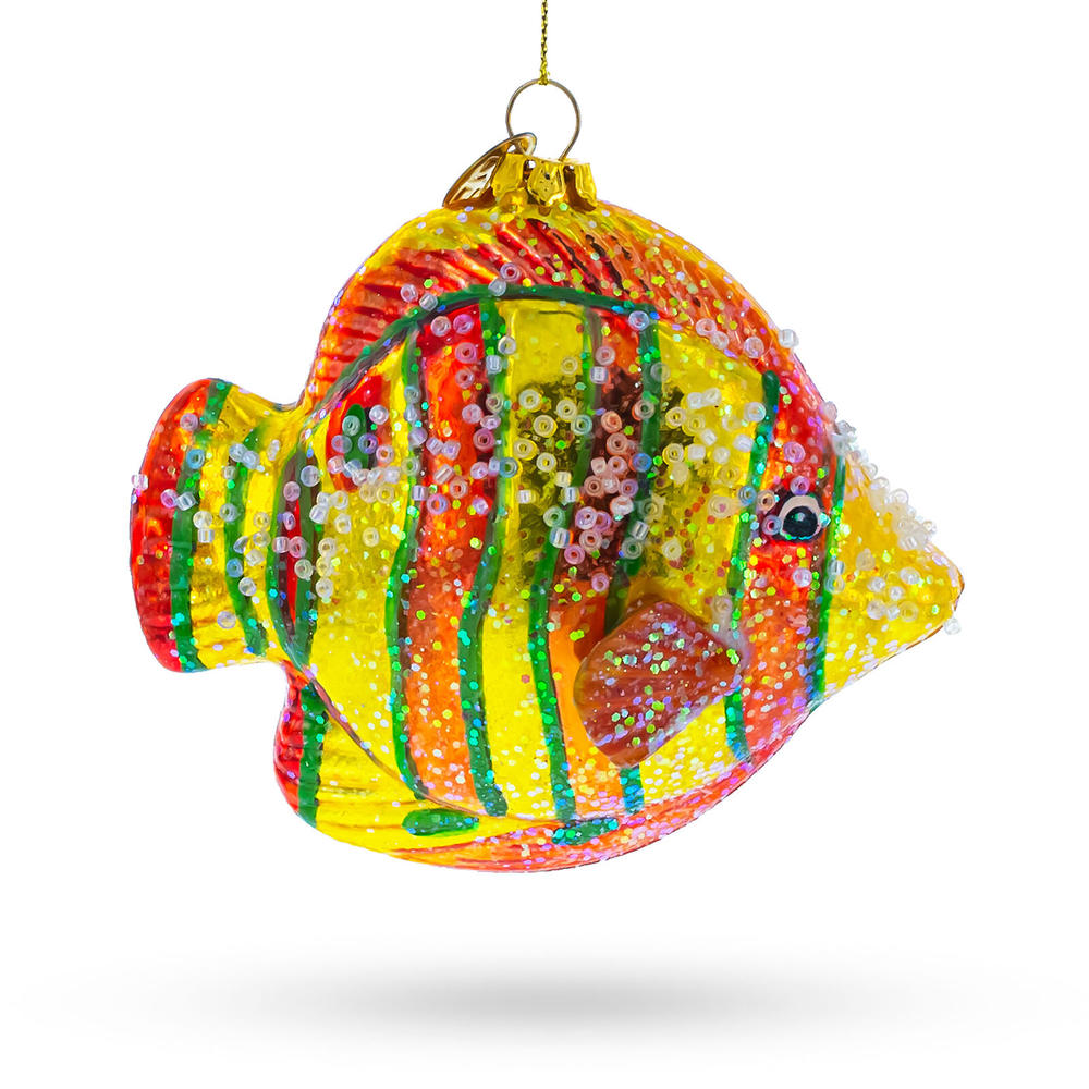 Great Choice Products Colorful Aquarium Fish Scene - Dazzling Blown Glass Christmas Ornament