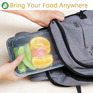 50 Pack Meal Prep Containers Reusable Food Storage Disposable Plastic Lunch  Box