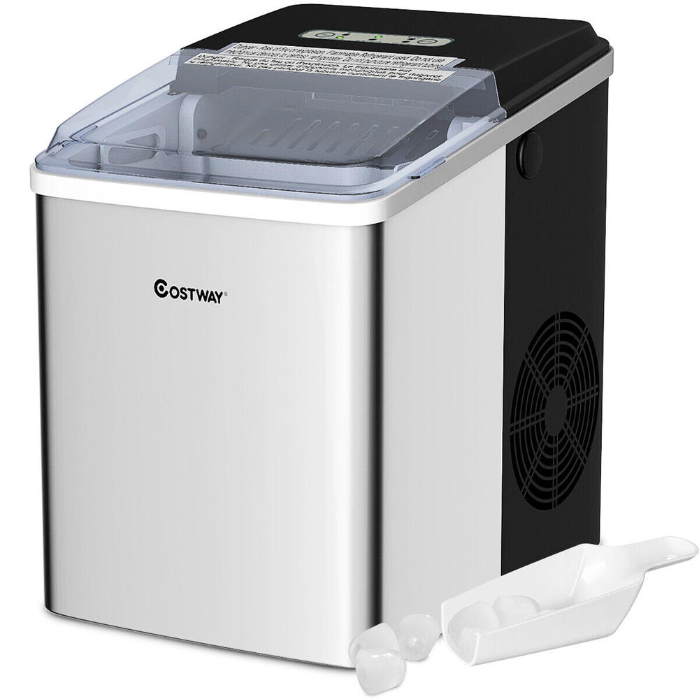 Great Choice Products Ice Maker Stainless Ice Crusher 26Lbs/24H Self-Clean Block Shaving Portable