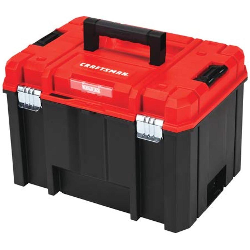 Collapsable Lockable Tool Box CRAFTSMAN Versastack System 17-in Red Plastic Lockable Tool Box