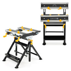 Great Choice Products Folding Work Table Portable Workbench W/Tiltable Platform & Adjustable Height