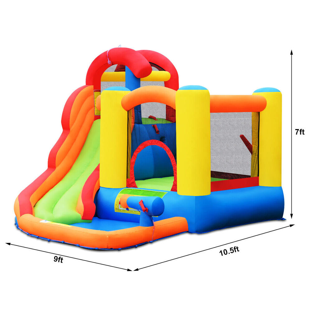 Great Choice Products Inflatable Bounce House Water Splash Pool Slide Castle Play Fun W/740W Blower