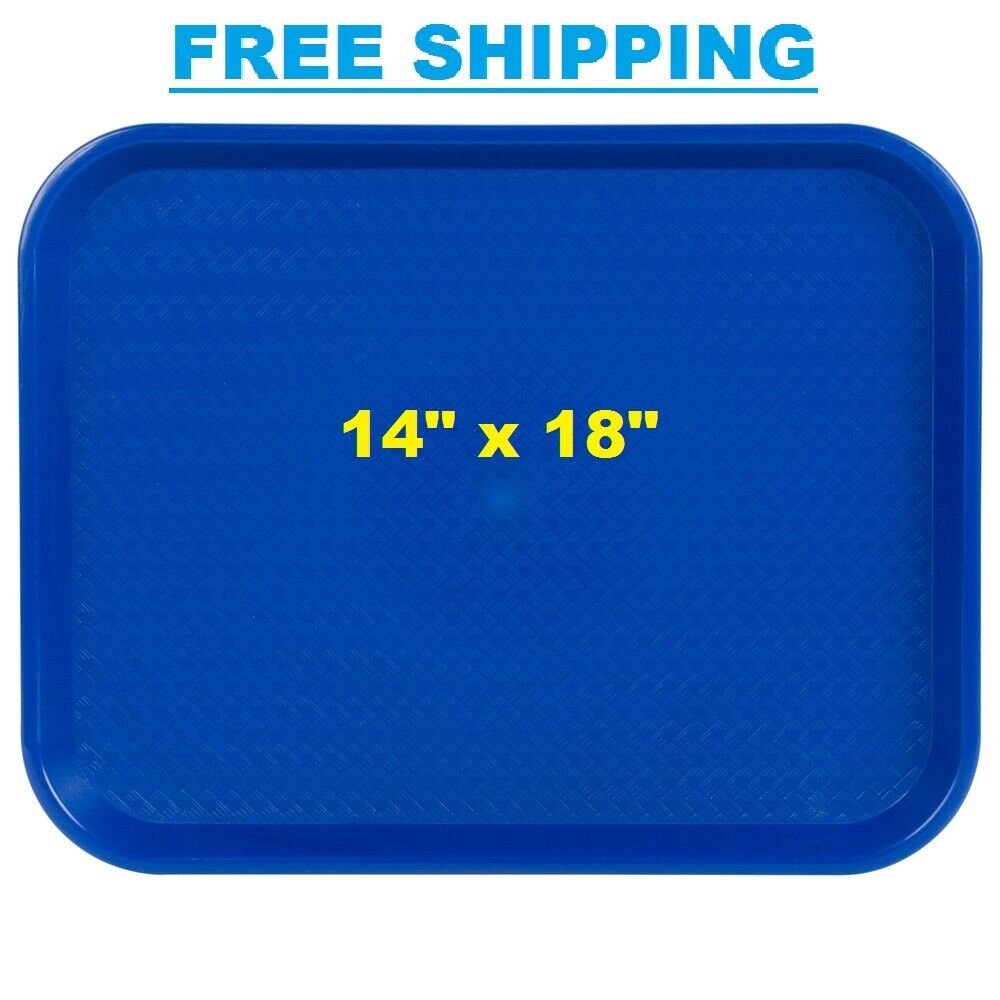 Great Choice Products 24 Pack - Blue Fast Food Tray Plastic Serving Cafeteria Restaurant Diner