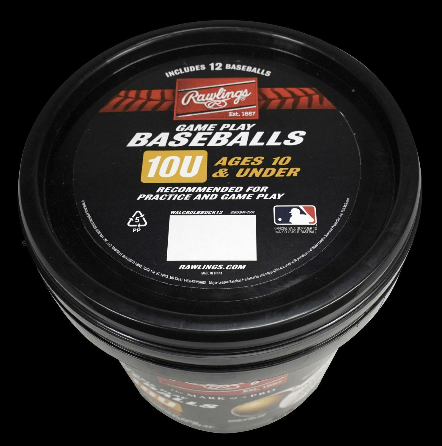 Great Choice Products (12 Pack) Rawlings Bucket Of 10U Official League Crolb Practice Youth Baseballs