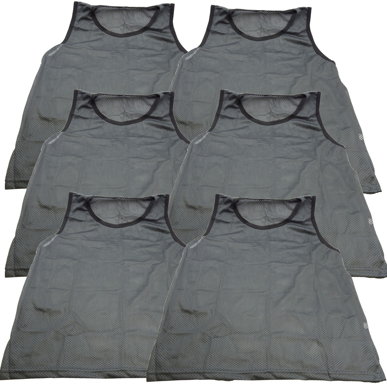 Great Choice Products Set Of 6 Scrimmage Vests Pinnies Soccer Gray Grey Adult New!