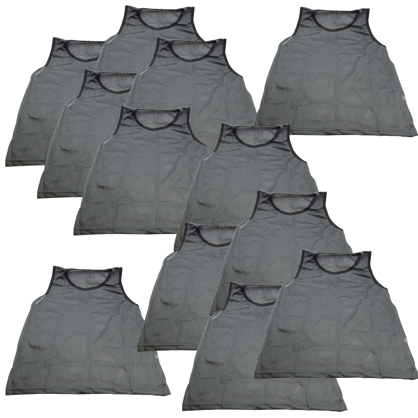 Great Choice Products 12 Scrimmage Vests Pinnies Soccer Adult Gray Grey New!