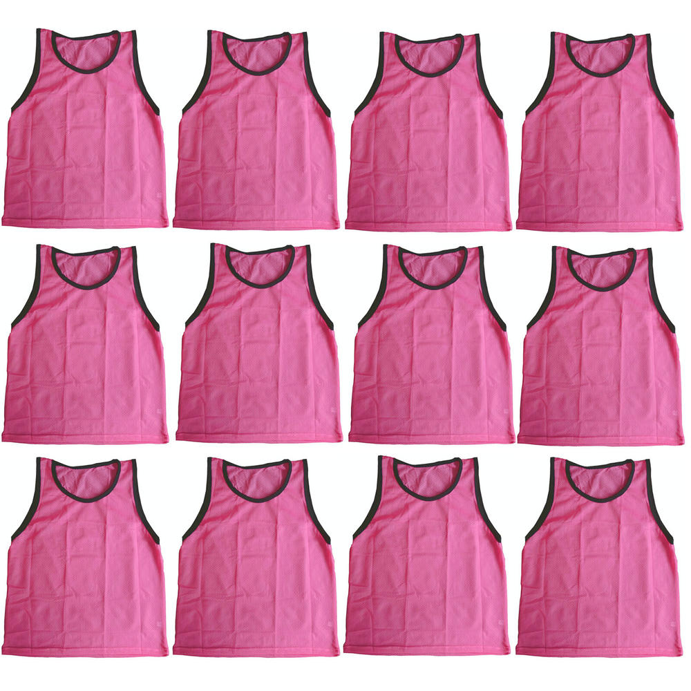 Great Choice Products (12) Pink Scrimmage Vests Pinnies Soccer, Softball, Track & Field Sz Youth