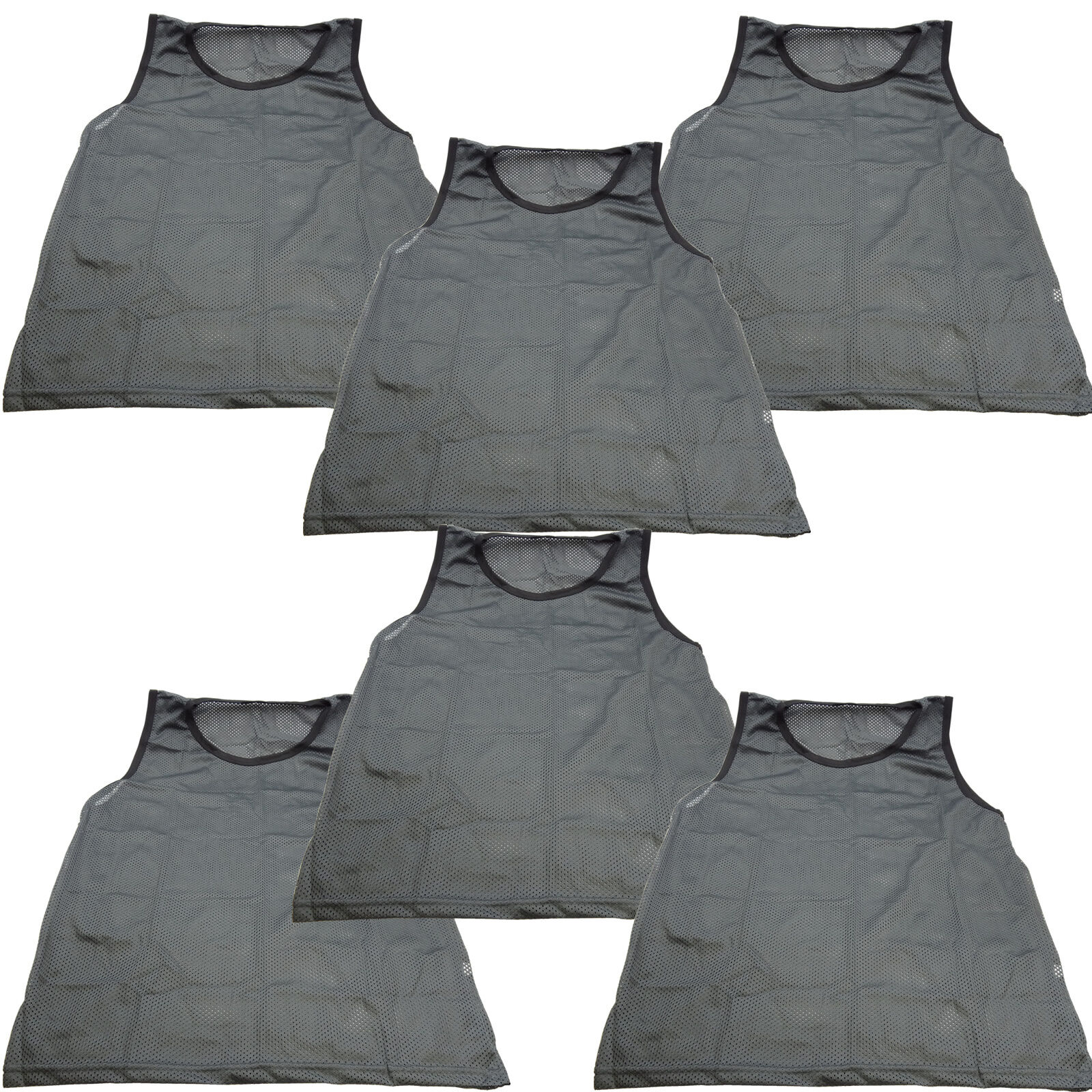 Great Choice Products 6 Pk Youth Girls Grey Scrimmage Vests Pinnies Team Sports Soccer Softball
