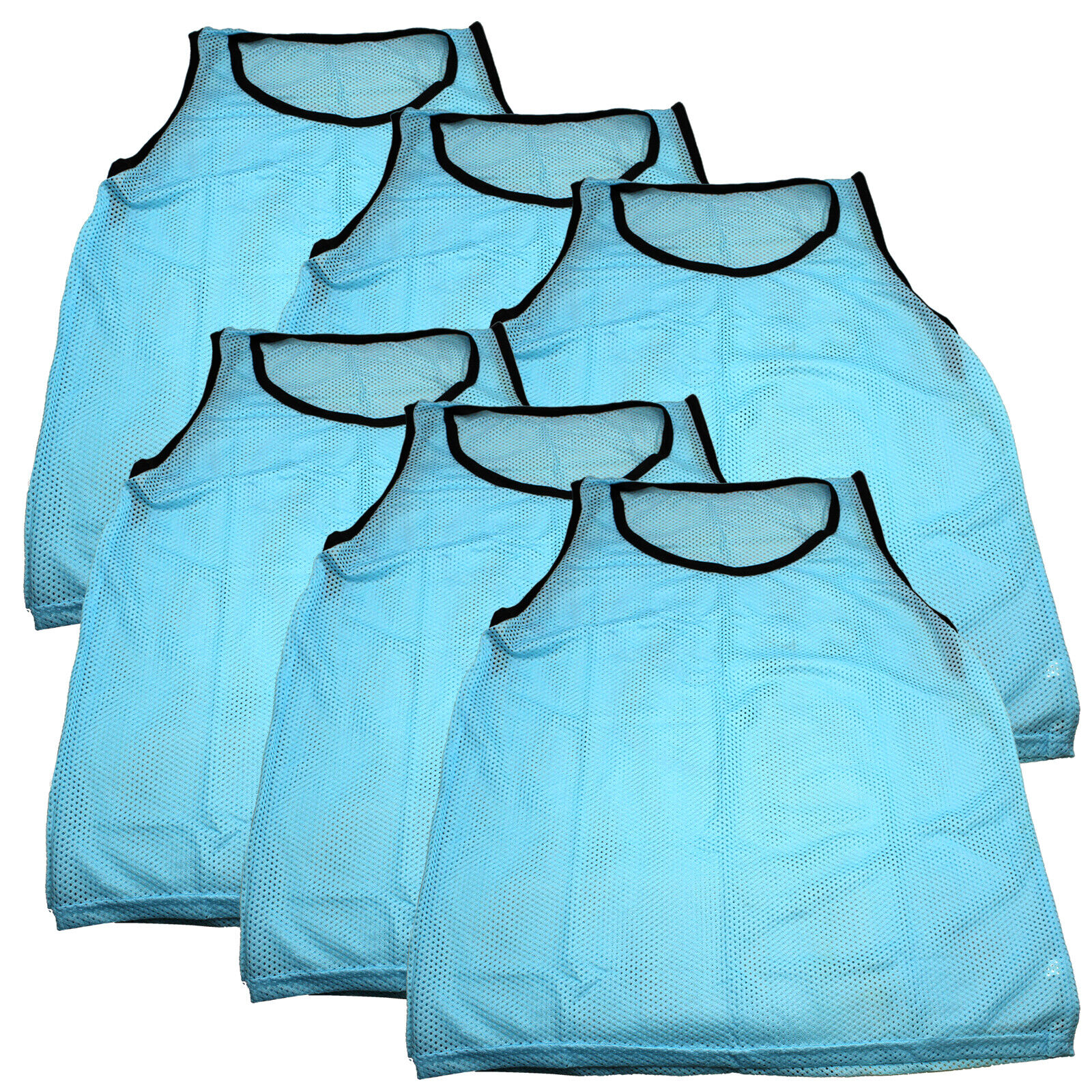 Great Choice Products 6 Pk Unisex Girls Sky Blue Scrimmage Vests Pinnies Team Sports Soccer Softball