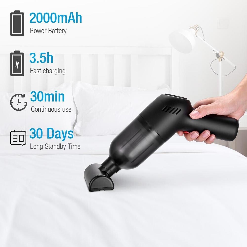 Great Choice Products 8000Pa Cordless Car Vacuum Cleaner Handheld Mini Portable Auto Home Vac Duster