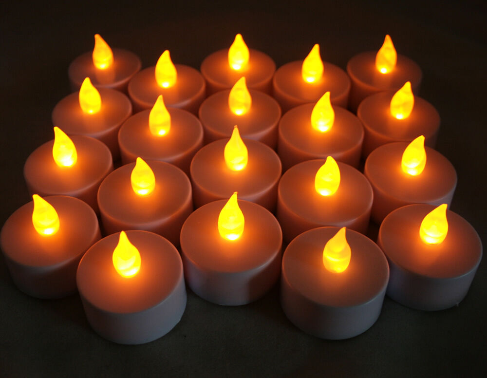 Great Choice Products Qty 20 Battery Operated, Flickering Amber Led Tealights Tea Lights Flameless