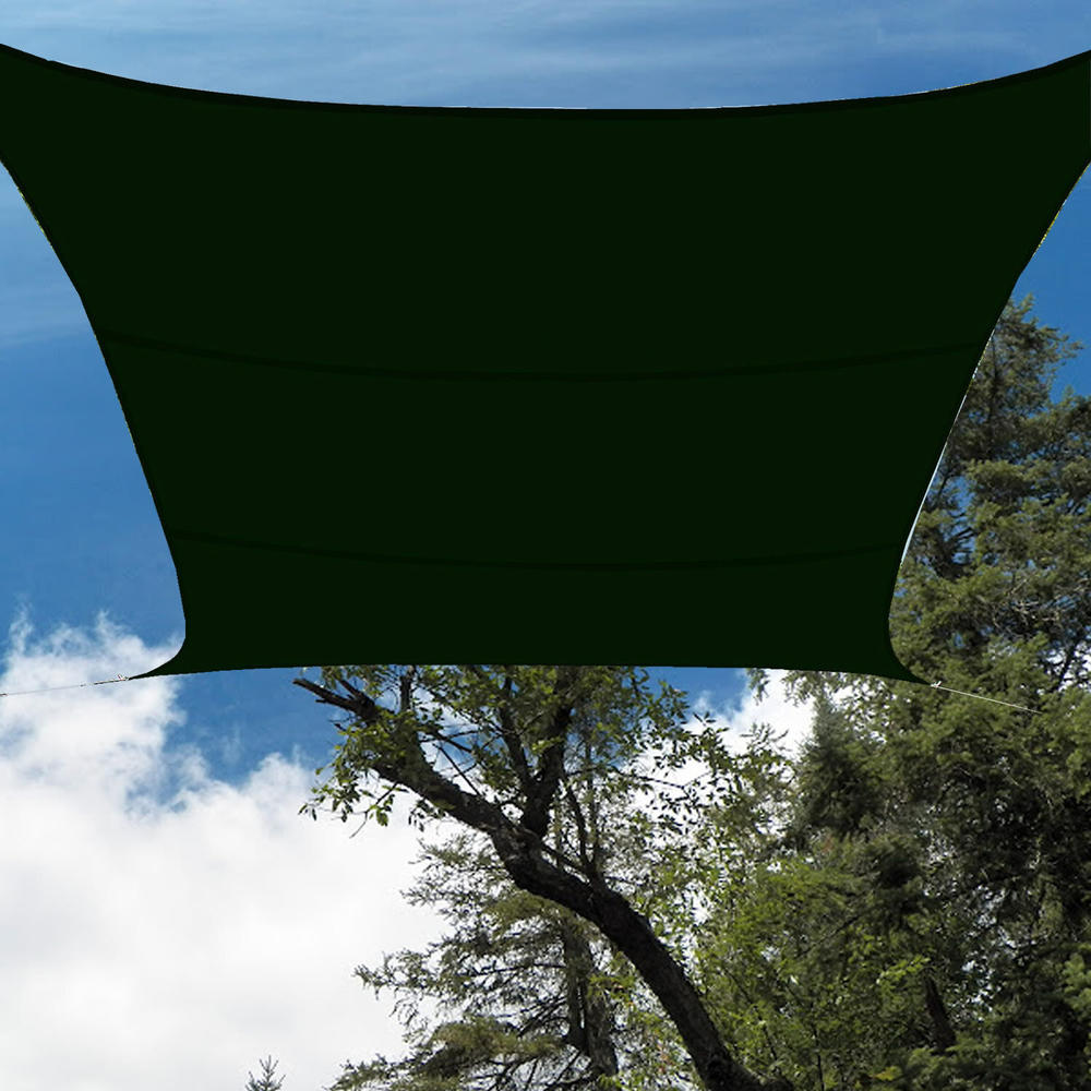 Great Choice Products Sun Shade Sail Patio Cover Forest Green Waterproof Polyester 13’ Ft X 13’ Square