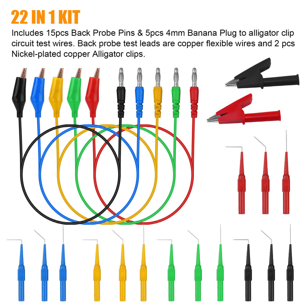 Great Choice Products 22Pcs Automotive Back Probe Test Tool Kit ...