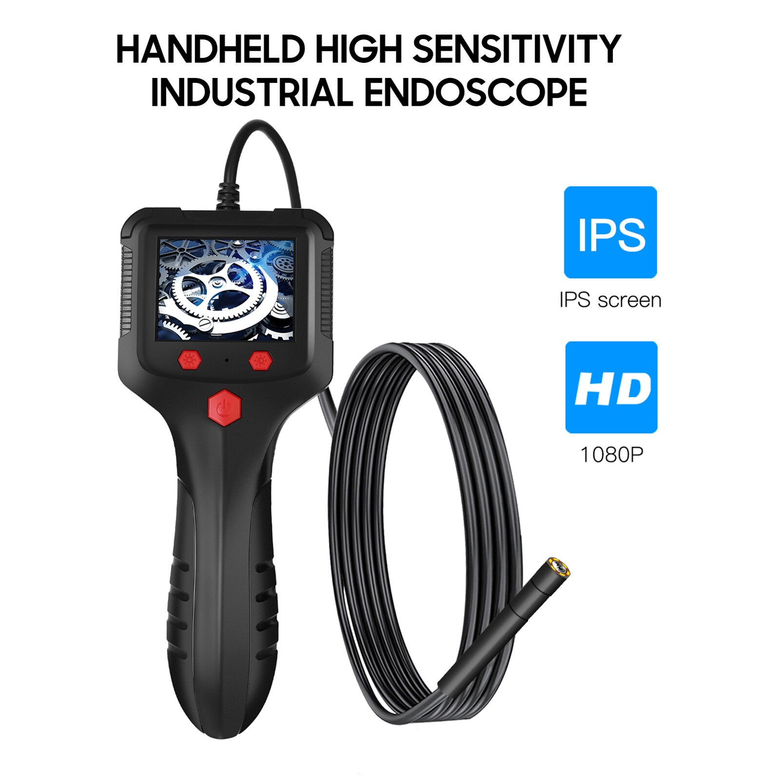Great Choice Products Industrial Endoscope 1080P Hd 4.3''Screen Borescope Inspection Snake Camera V7X4