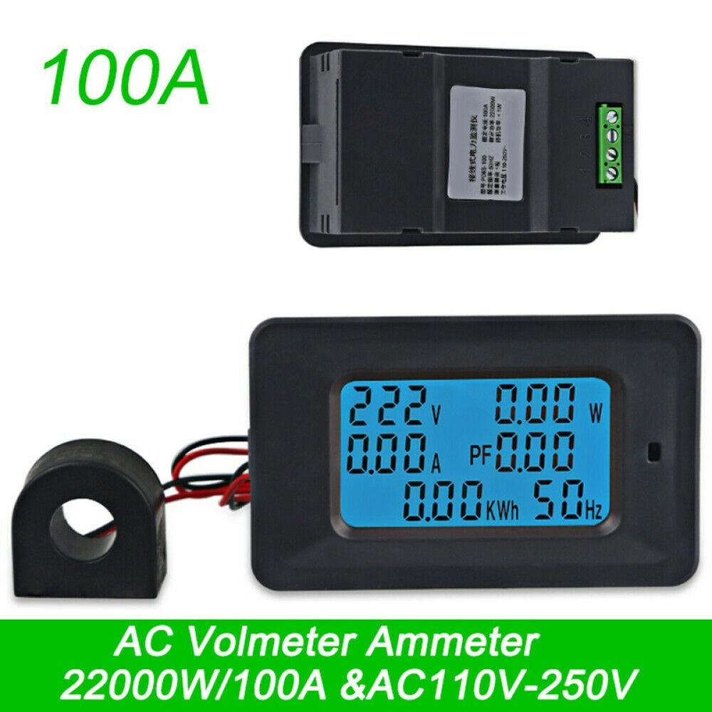 Great Choice Products 100A Ac Lcd Digital Volt Watt Power Voltage Meter Monitor Kwh Voltmeter Ammeter