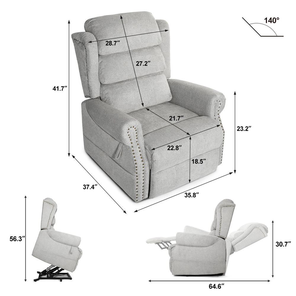 Great Choice Products Full Auto Electric Power Lift Massage Heat Recliner Chair Sofa Vibration Remote
