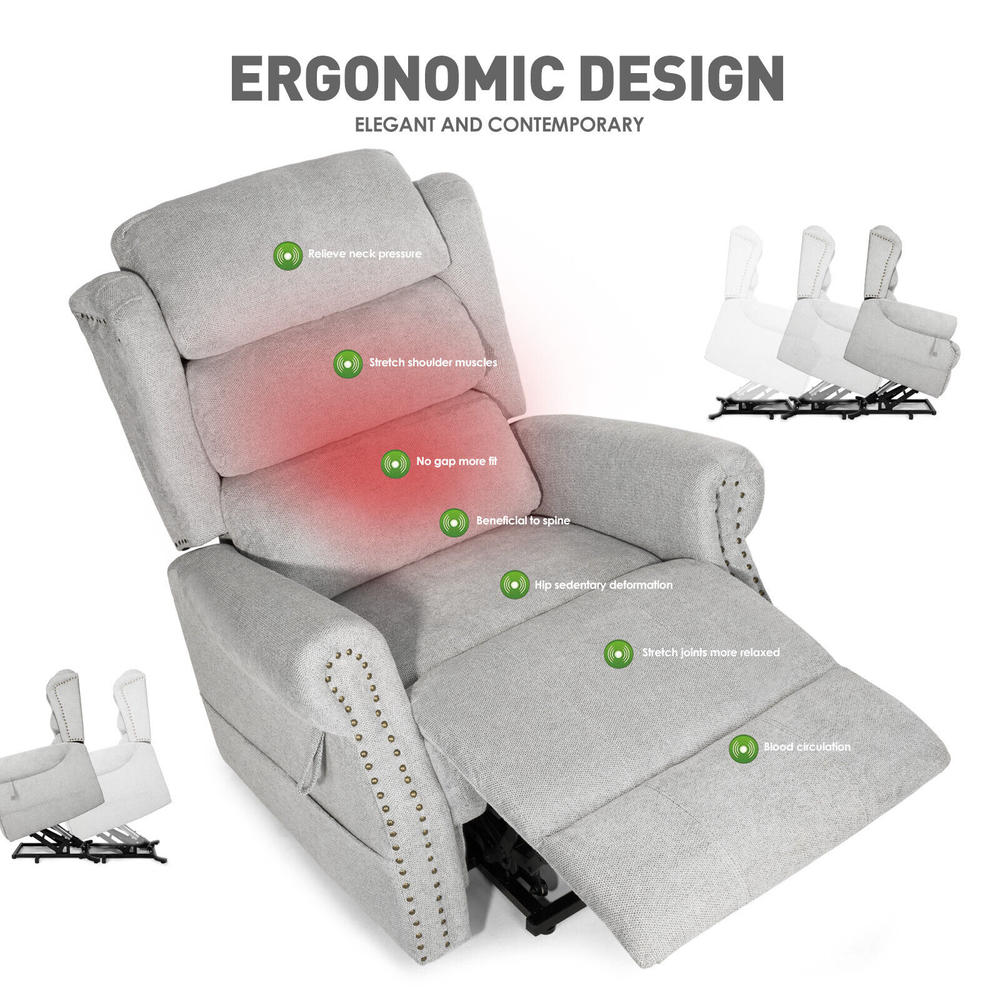 Great Choice Products Full Auto Electric Power Lift Massage Heat Recliner Chair Sofa Vibration Remote