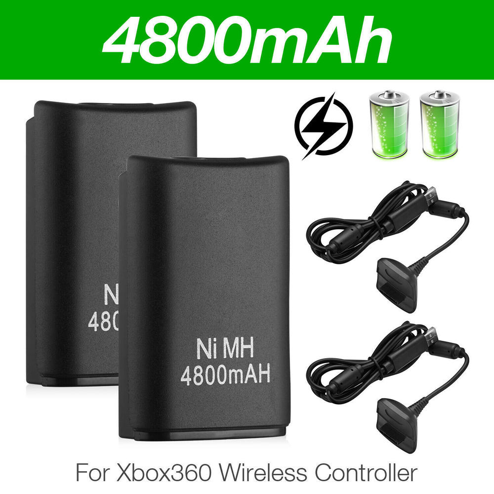 Great Choice Products 2X Battery Pack Set For Xbox 360 Wireless Controller Ni-Mh Battery 4800Mah