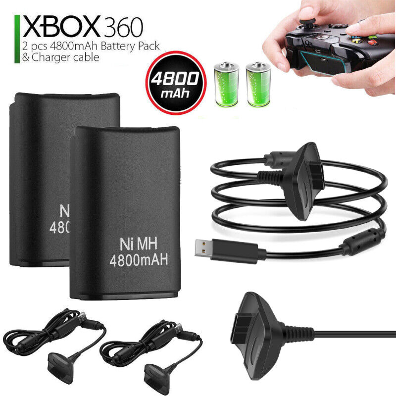 Great Choice Products 2X Battery Pack Set For Xbox 360 Wireless Controller Ni-Mh Battery 4800Mah