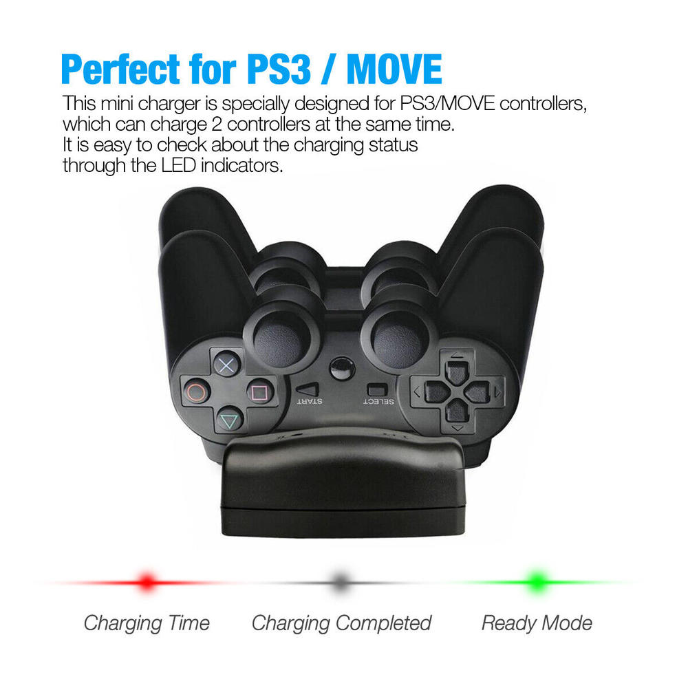 Great Choice Products For Playstation 3 Ps3/Move Dual Controller Charger Charging Dock Station Stand