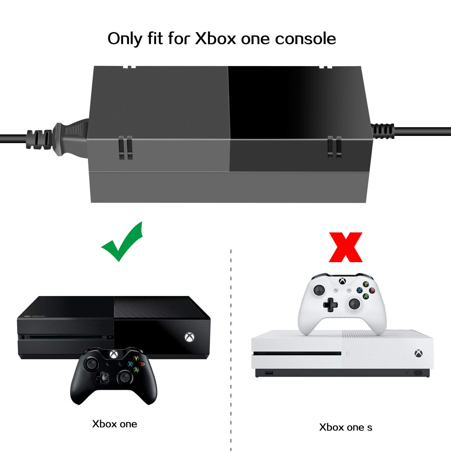 Great Choice Products For Microsoft Xbox One Console Ac Adapter Brick Charger Power Supply Cord Black