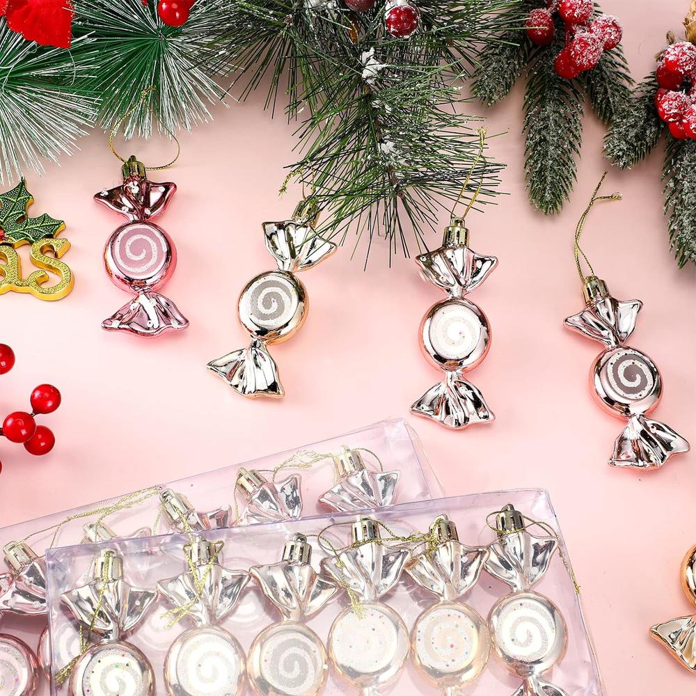 Great Choice Products 24 Pcs Christmas Ornament Set Candy Props Hanging Pendant Decorations For Wedding Christmas Birthday Crafting Project Gift Pa…