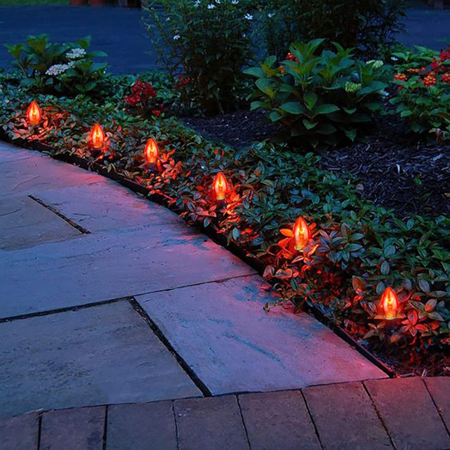 Great Choice Products Halloween Orange String Lights Outdoor, 25Ft Halloween Decorations Lights With 27 Clear Orange Bulbs (2 Spare), Waterproof Vi…