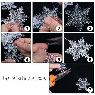 Great Choice Products 45 Pieces Crystal Snowflake Ornaments Clear