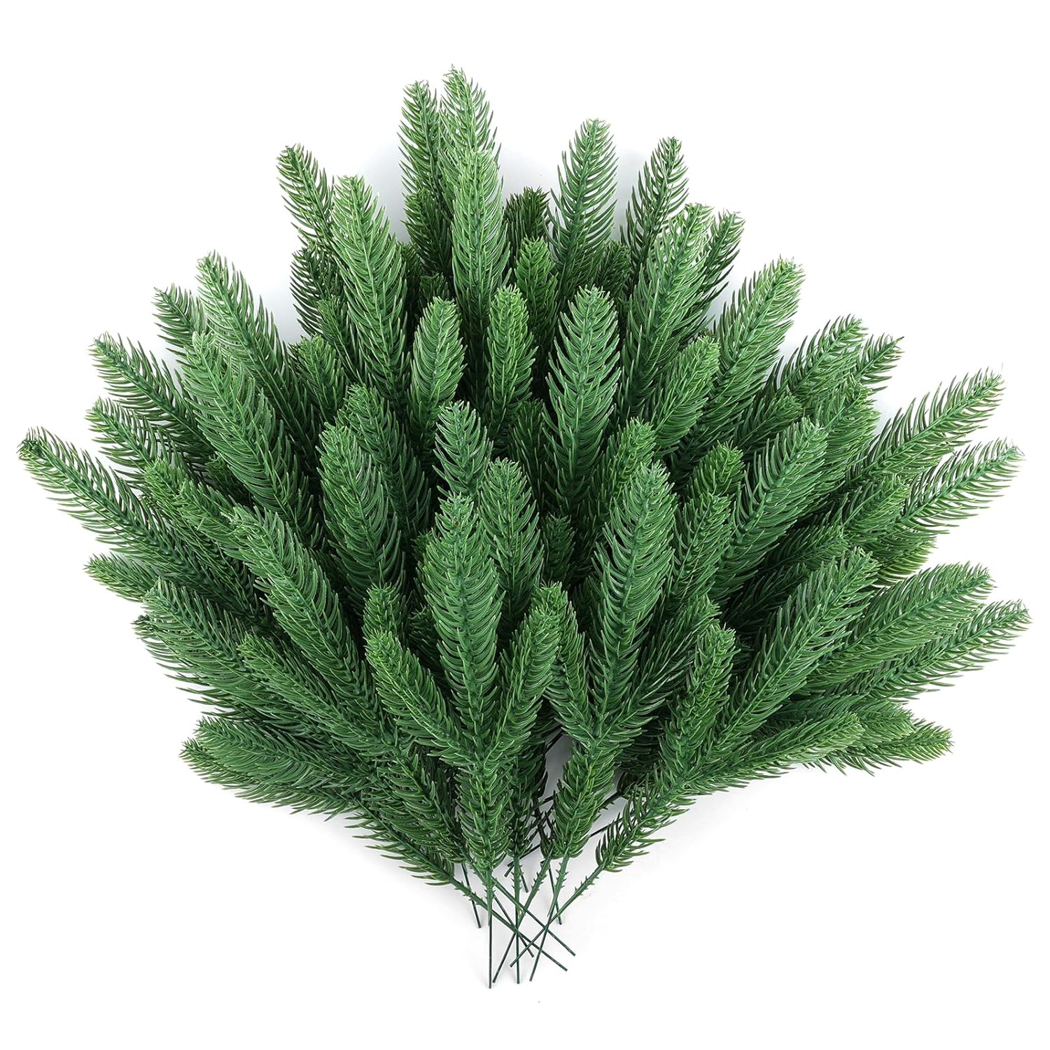 50 Pcs Artificial Pine Branches Christmas Greenery Plants Pine Needles DIY Cedar Picks and Sprays Accessories for Christmas Garland Wreath Craft and