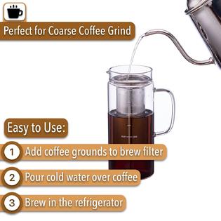 Great Choice Products Cold Brew Coffee Maker, 1 Quart,32 Oz Iced Coffee  Maker, Iced Tea Maker, Airtight Cold Brew Pitcher, Coffee Accessories, Cold…
