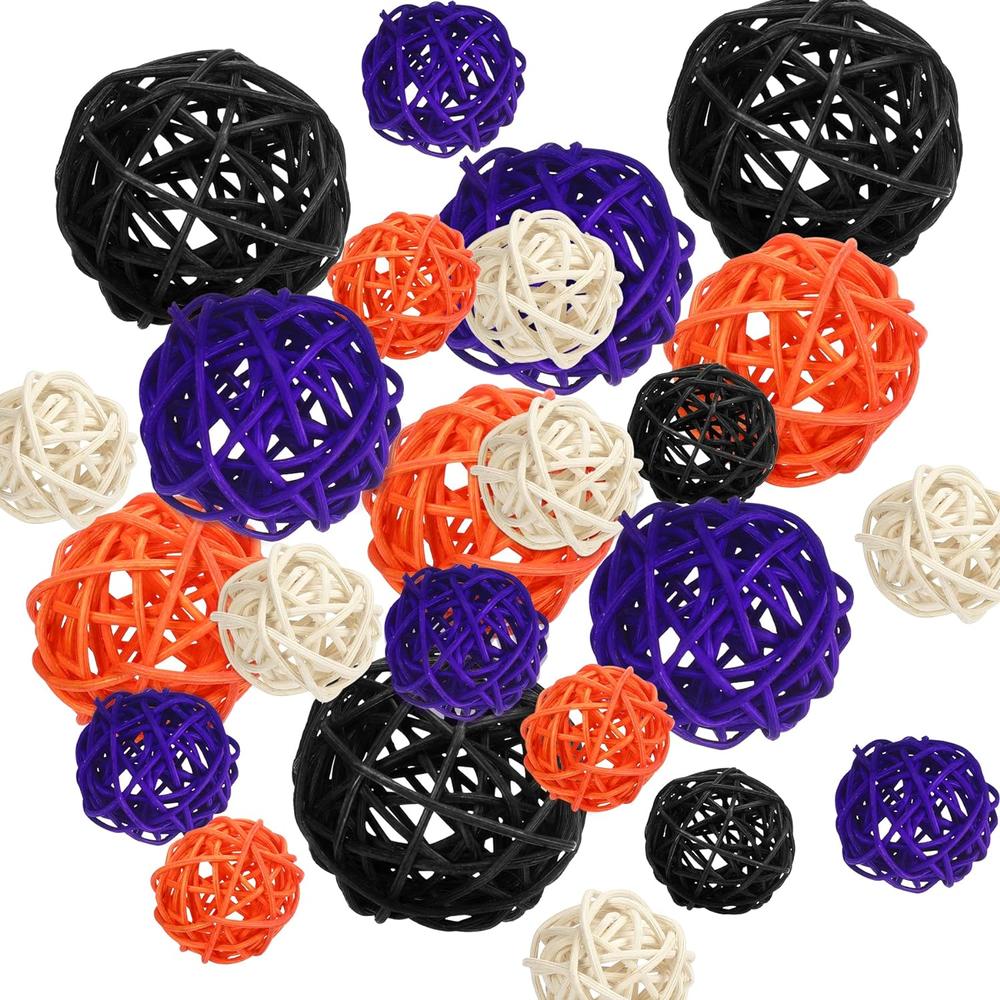 Great Choice Products Halloween Decorations Rattan Balls, 40 Pack Wicker Balls For Home Decor Party Ornaments Baby Shower Table Decor Decorative Or…