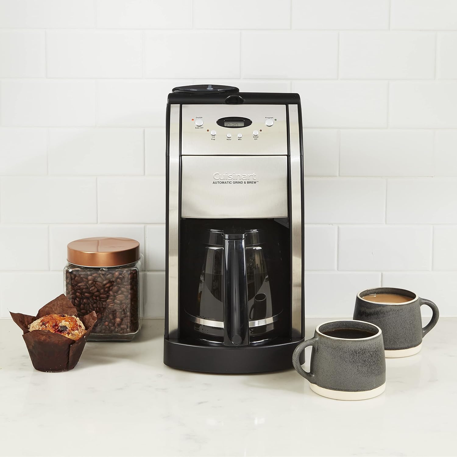 Cuisinart Automatic Coffeemaker Grind & Brew, 12Cup Glass, Black