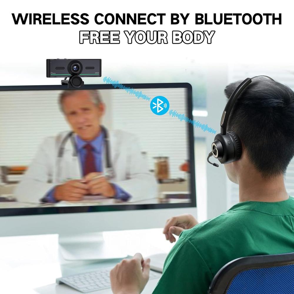 Zell Electronics Zell Audio Bluetooth Webcam With Mic For Desktop, Computer Webcam Connect Bluetooth Headset/Earphone/Speaker, Streaming Webca…
