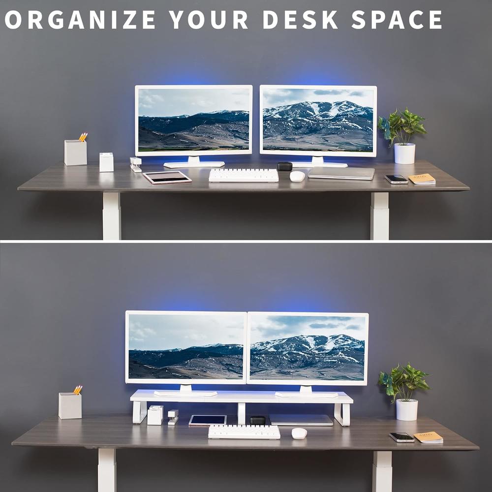 Zell Electronics Zell 39 Inch Extra Long Monitor Stand, Wood & Steel ...