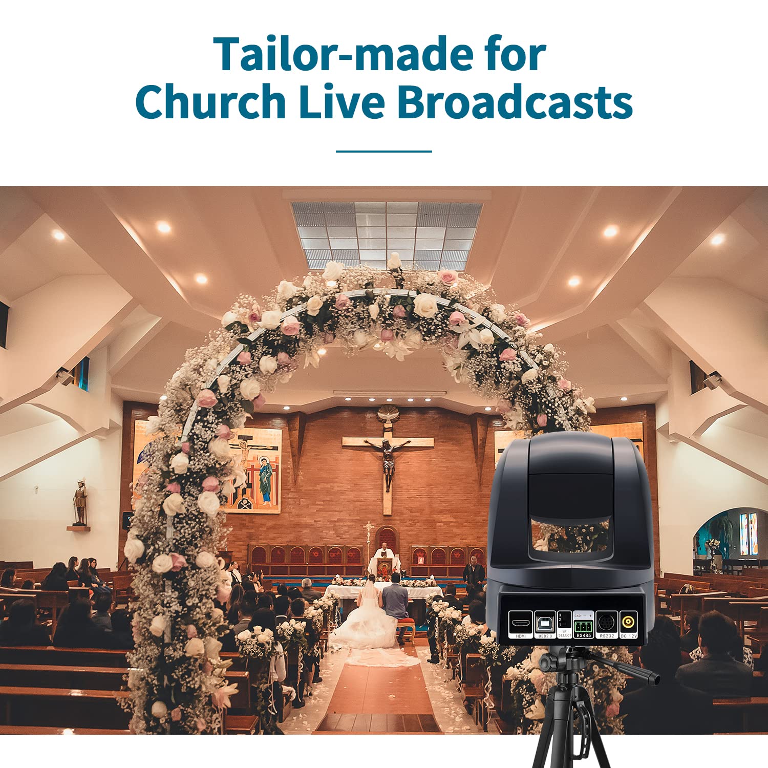 Zell Electronics Zell 20X Usb Ptz Camera Video Conference Camera Full Hd 1080P Webcam Live Streaming For Church Worship/Events Services/Educat…