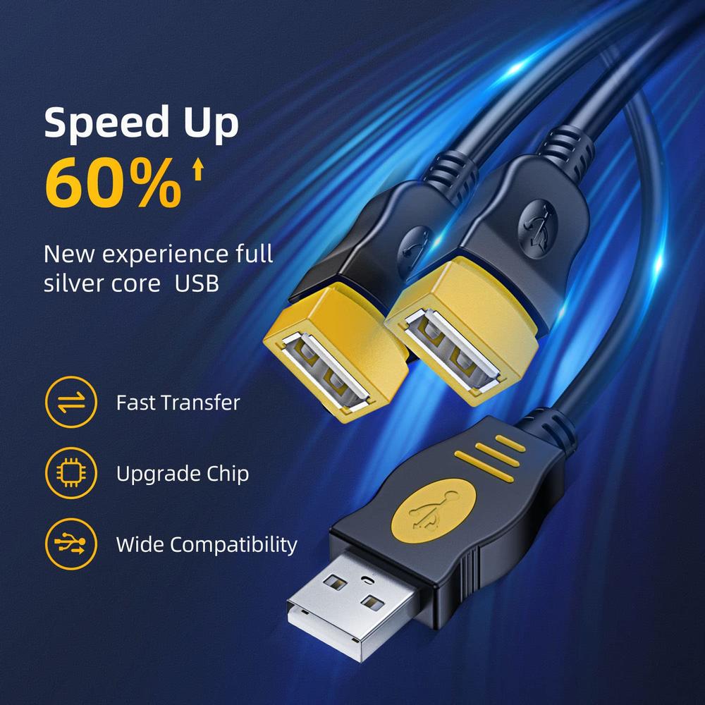 ANDTOBO USB Switch Extension Cable, (Upgraded Data Power) USB Extension Cord W