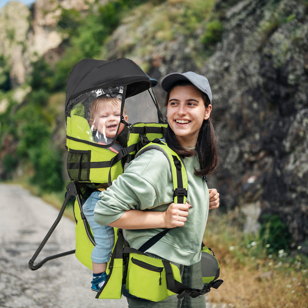 Great Choice Products Baby Backpack Carrier Toddler Foldable Aluminum Bracket For Hiking With Pockets