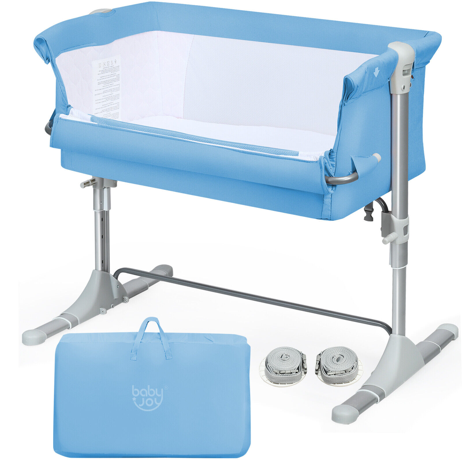 Great Choice Products Portable Baby Bed Side Sleeper Infant Travel Bassinet Crib W/Carrying Bag Blue