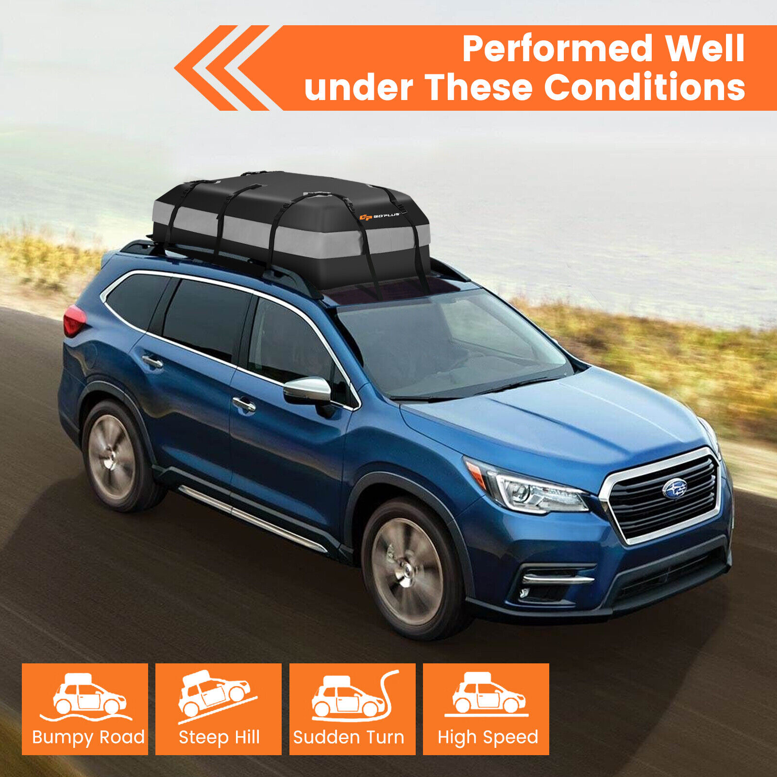 Great Choice Products 15 Cubic Feet Car Roof Bag Rooftop Cargo Carrier Waterproof Luggage Bag Grey
