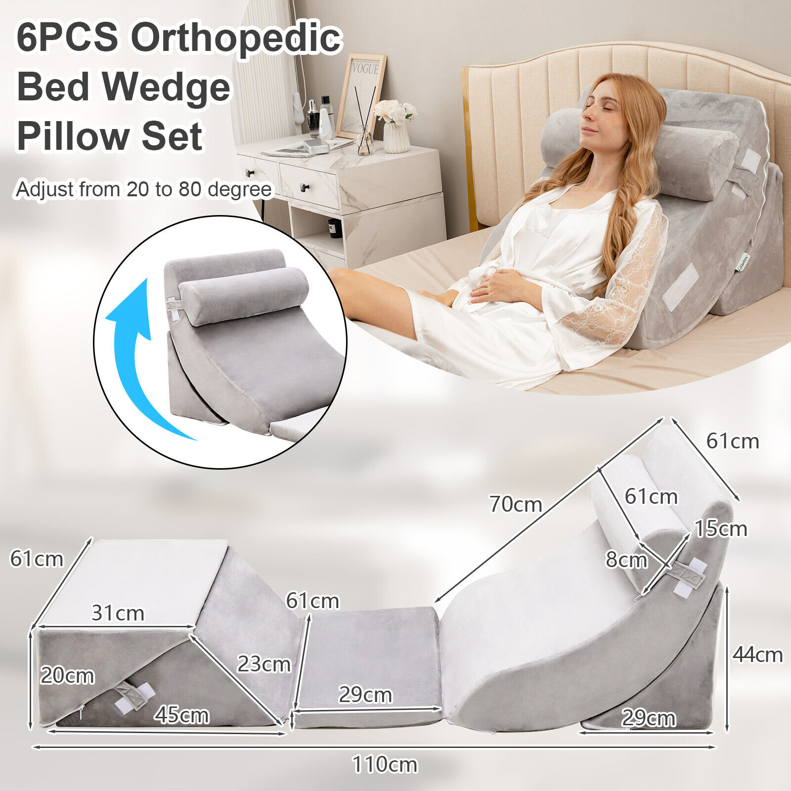bed chair back support pillow from